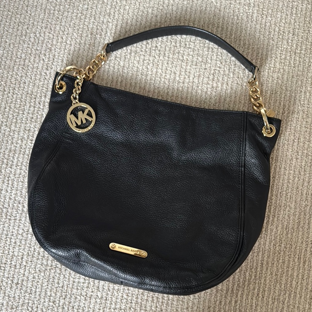 Michael Kors Black and Gold Hobo Bag